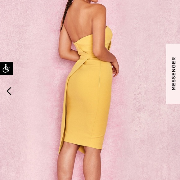 House of CB Dresses House Of Cb Uma Yellow Fold Mini Dress Poshmark